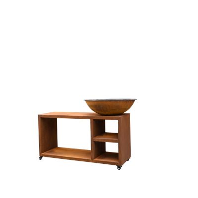 Quoco piatto tavolo transportabile large corten 