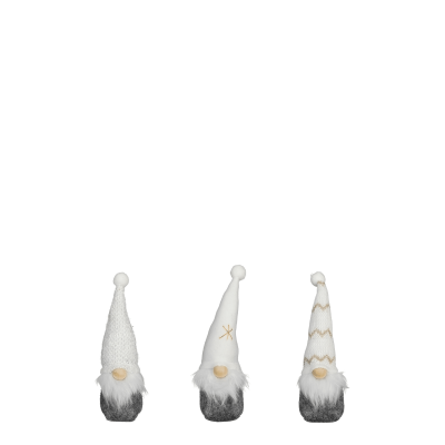 Lot de 3 gnomes de Noël blanc