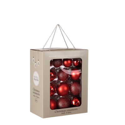 Lot de 26 boules de Noël rouge