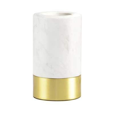 Socle de table romance marbré blanc