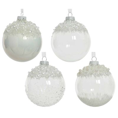 Boule de Noël blanche à perles