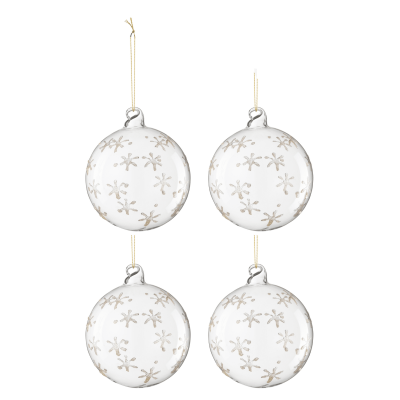 Lot de 4 boules de Noël transparentes à motifs 