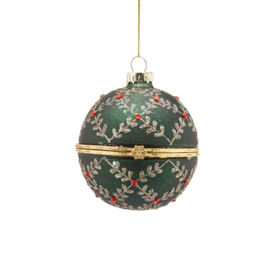 Boule de Noël avec feuilles dorées