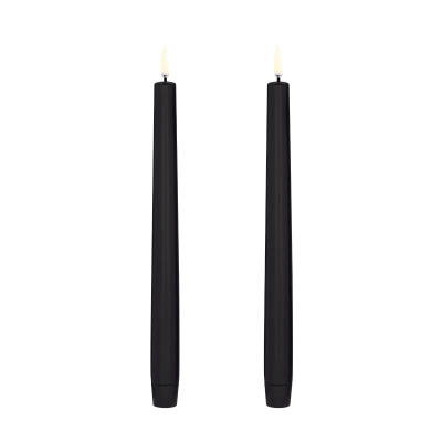 Set de 2 bougies noir à led Uyuni 2,3x25cm