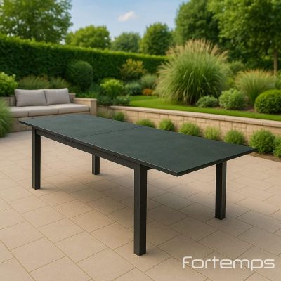 Table Livorno anthracite 220/330x106 céramique "Graphite Grey"