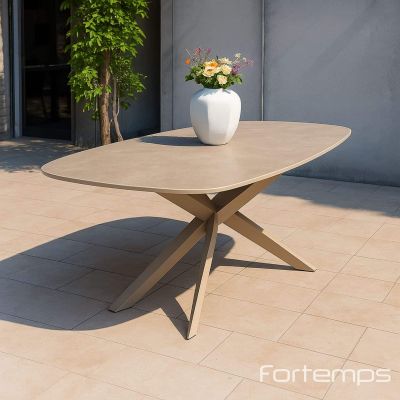 Table Prado Barrel latte 240x105cm - plateau en céramique