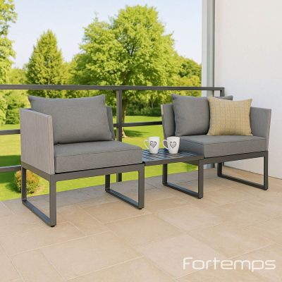 Salon de jardin modulable anthracite Donna