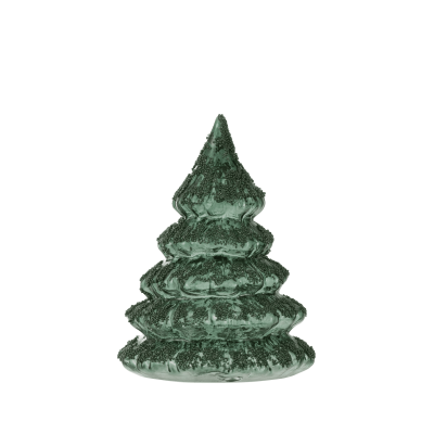 Sapin  deco givre verre vert S