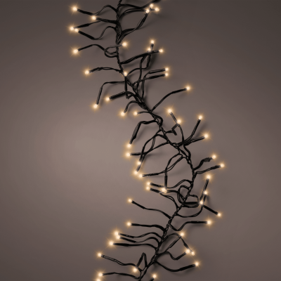 Guirlande lumineuse Led guirlande grappe 8 fonctions effet clignotant - 1000cm-1128l - noir/blanc classique 