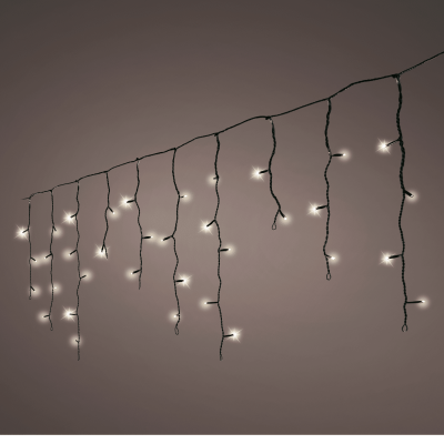 Guirlande lumineuse Led guirl lumin stalactite 8 fonctions effet clignotant - l2000.00cm-490l - noir/blanc chaud 
