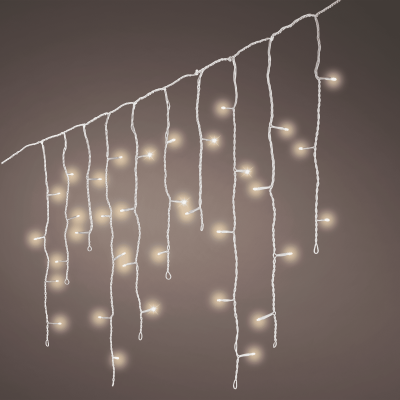 Guirlande lumineuse Led guirl lumin stalactite 8 fonctions effet clignotant - l1100.00cm-259l - blanc/blanc chaud 