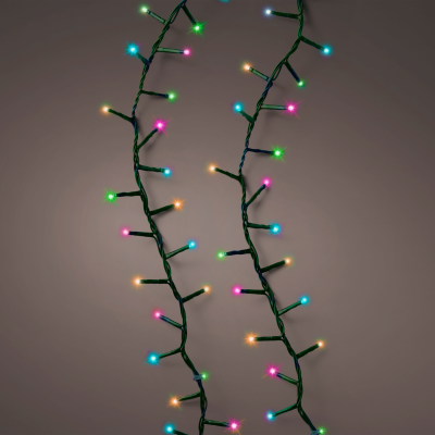 Guirlande lumineuse Led guirlande compact 8 fonctions effet clignotant extérieur - 1600cm-750l - vert/arc-en-ciel 