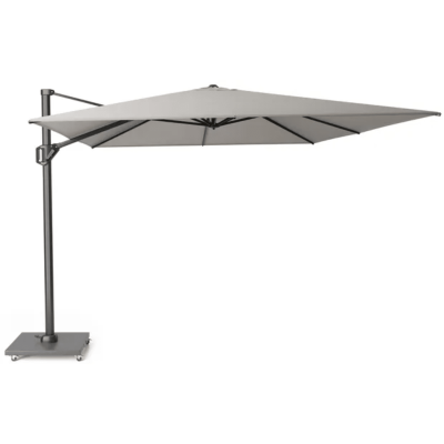 Parasol déporté Challenger T1 premium 3x4m toile Manhattan et mât anthracite + pied Modena 120kg