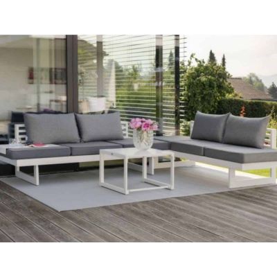 Salon de jardin lounge blanc Holly